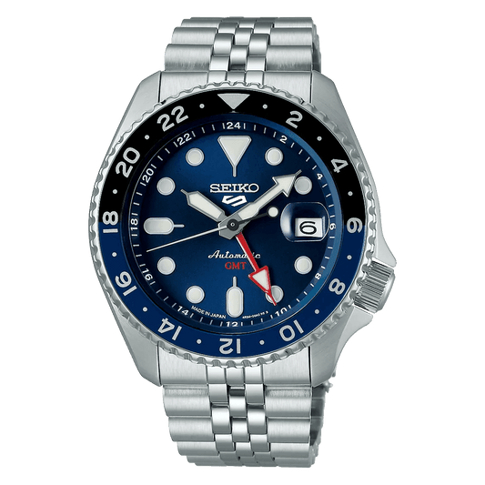 Seiko 5 SBSC003 GMT Men’s Silver Steel Strap Analog Watch