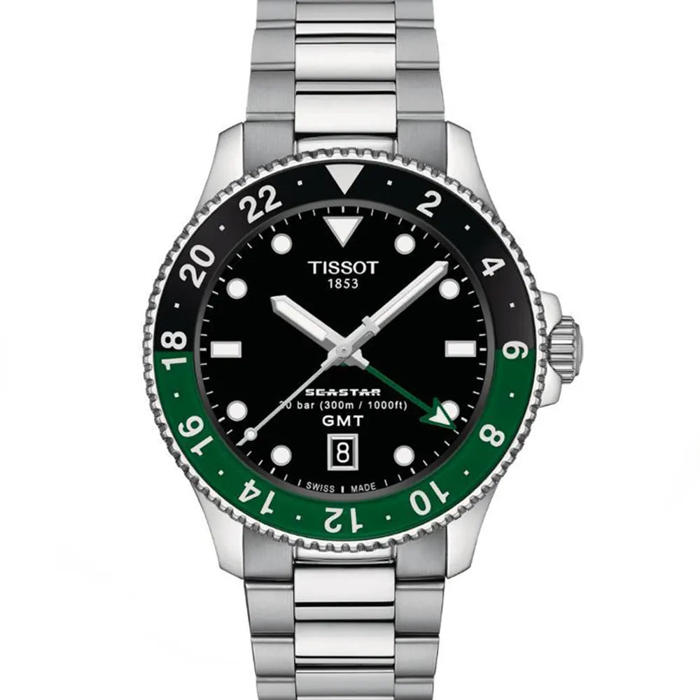 Tissot T120.852.11.051.00 Seastar 1000 GMT Metal Band Men Watch
