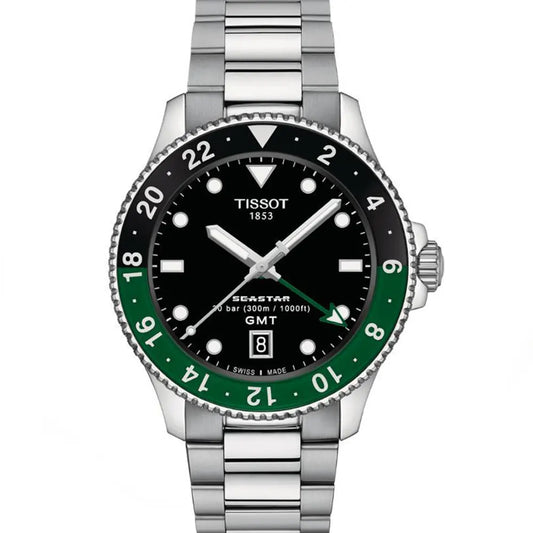 Tissot T120.852.11.051.00 Seastar 1000 GMT Metal Band Men Watch