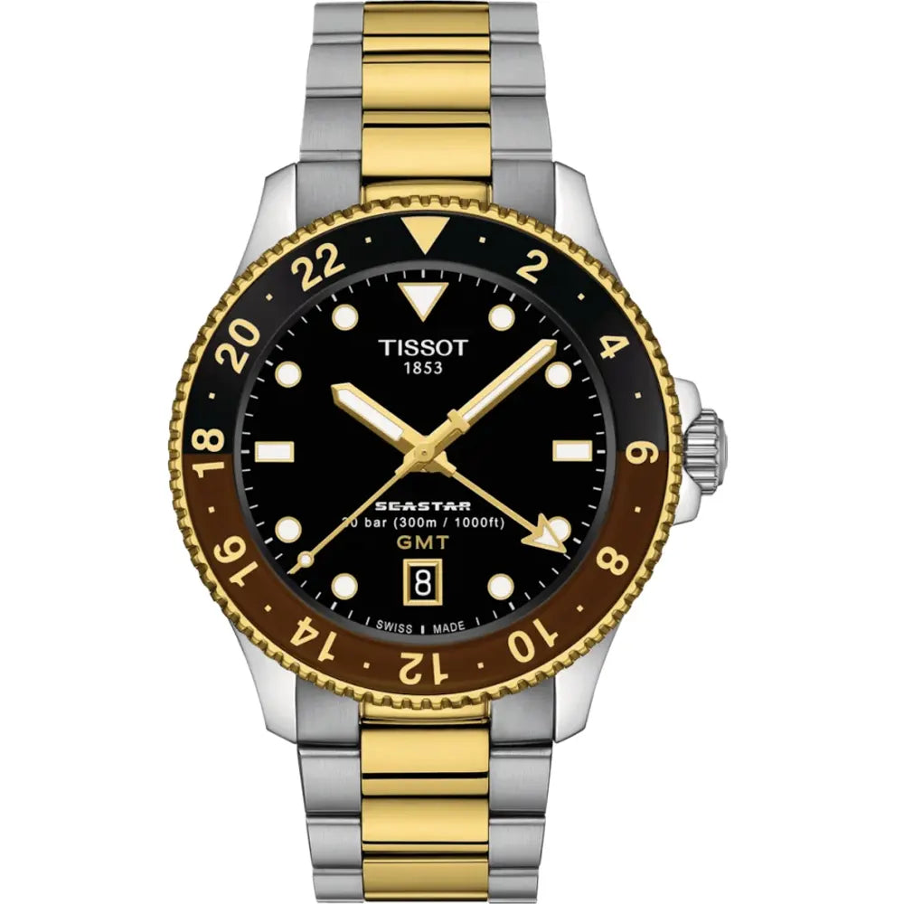Tissot T120.852.22.051.00 Seastar 1000 GMT Metal Band Men Watch