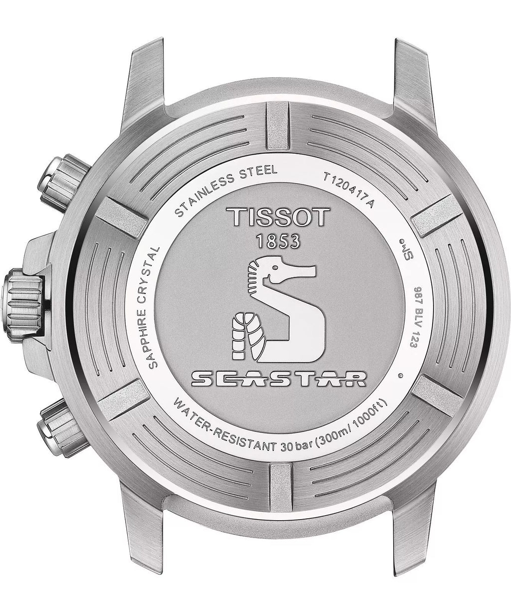 TISSOT T120.417.11.041.03 Men’s Quartz Swiss Made Silver Stainless Steel Blue Dial 45mm Watch&nbsp;